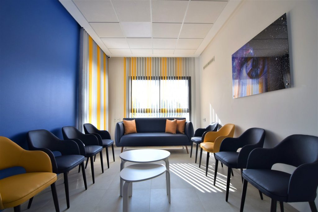 Waiting room of Dr Oulehri's eye-care practice in Fez